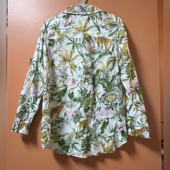 Rachel Zoe 100% Linen Women’s Shirt Button Down, Long Sleeve Sz L - Picture 2 of 8